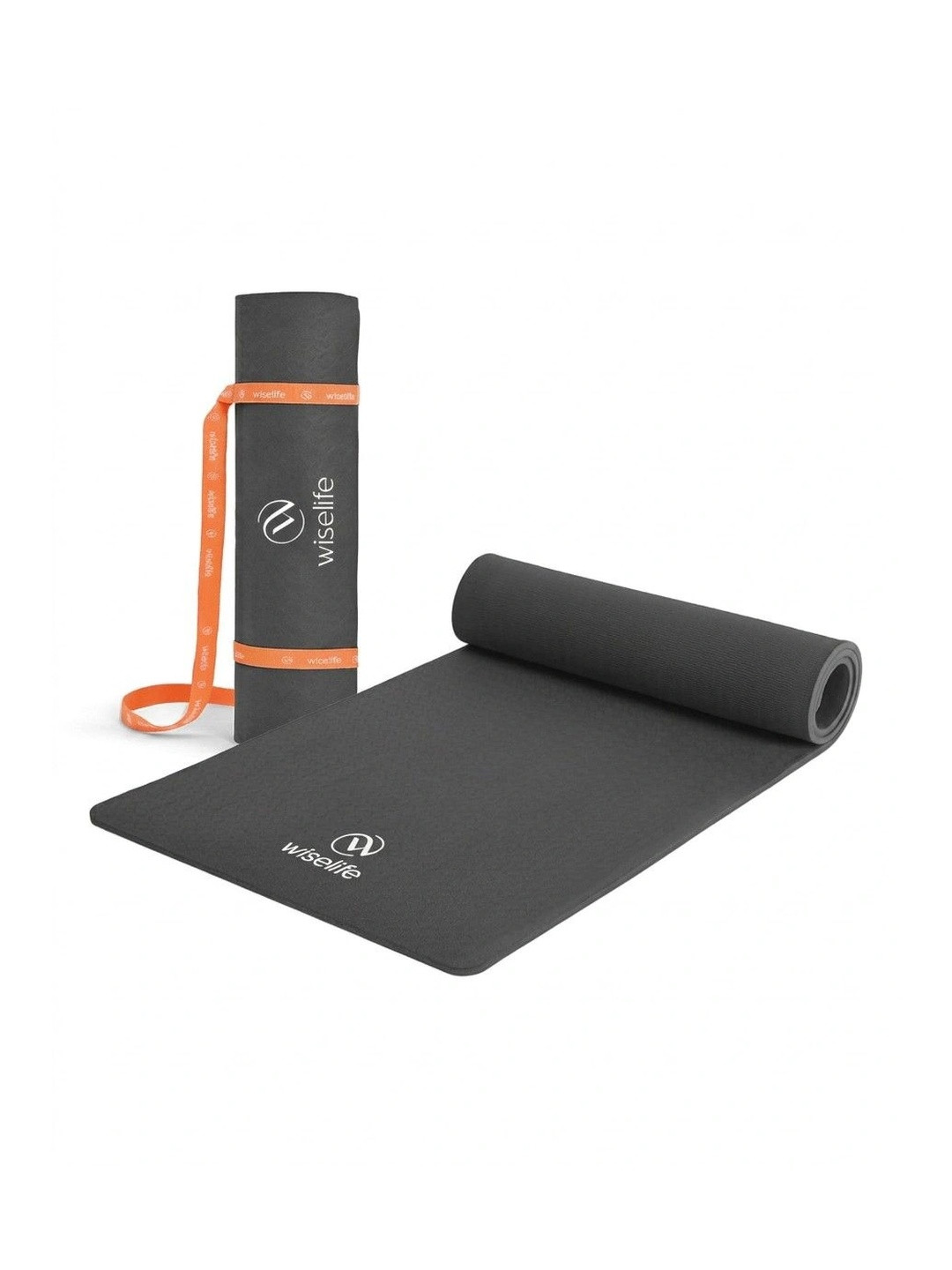WiseLife Black Rectangular Anti-Skid Yoga Mat With Sleek Strap