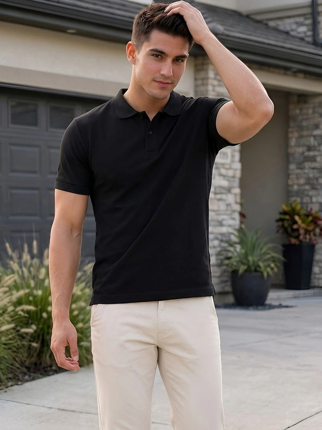 Friskers Men Polo Collar T-shirt