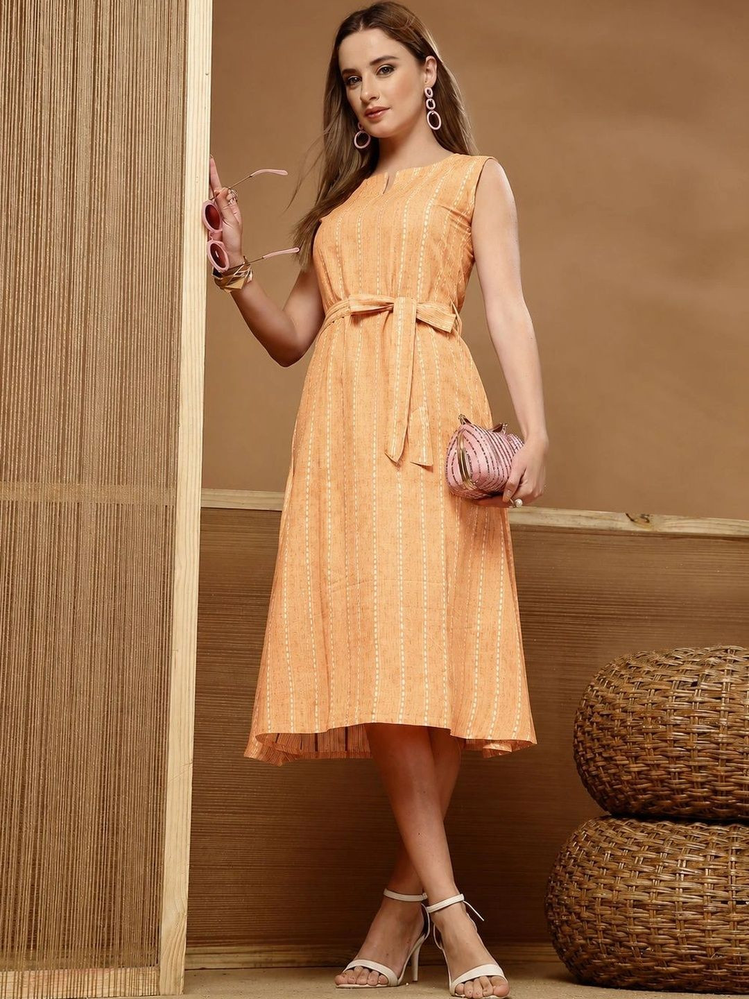 Stylum Print A-Line Midi Dress