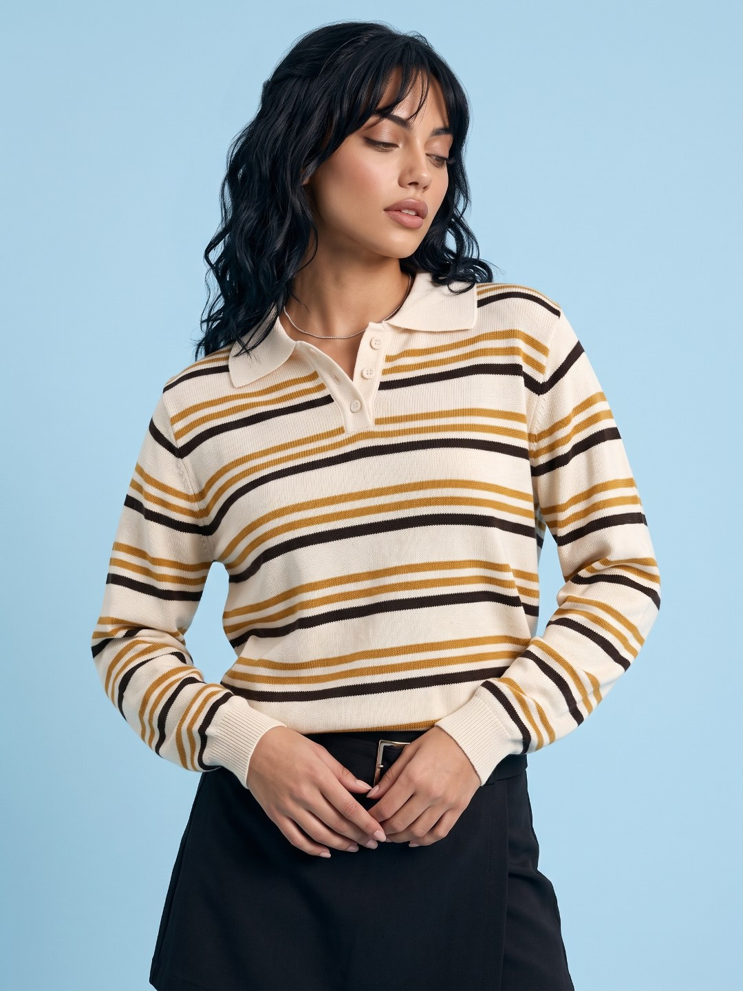 SPORT STREET by glitchez Women Striped Pullover