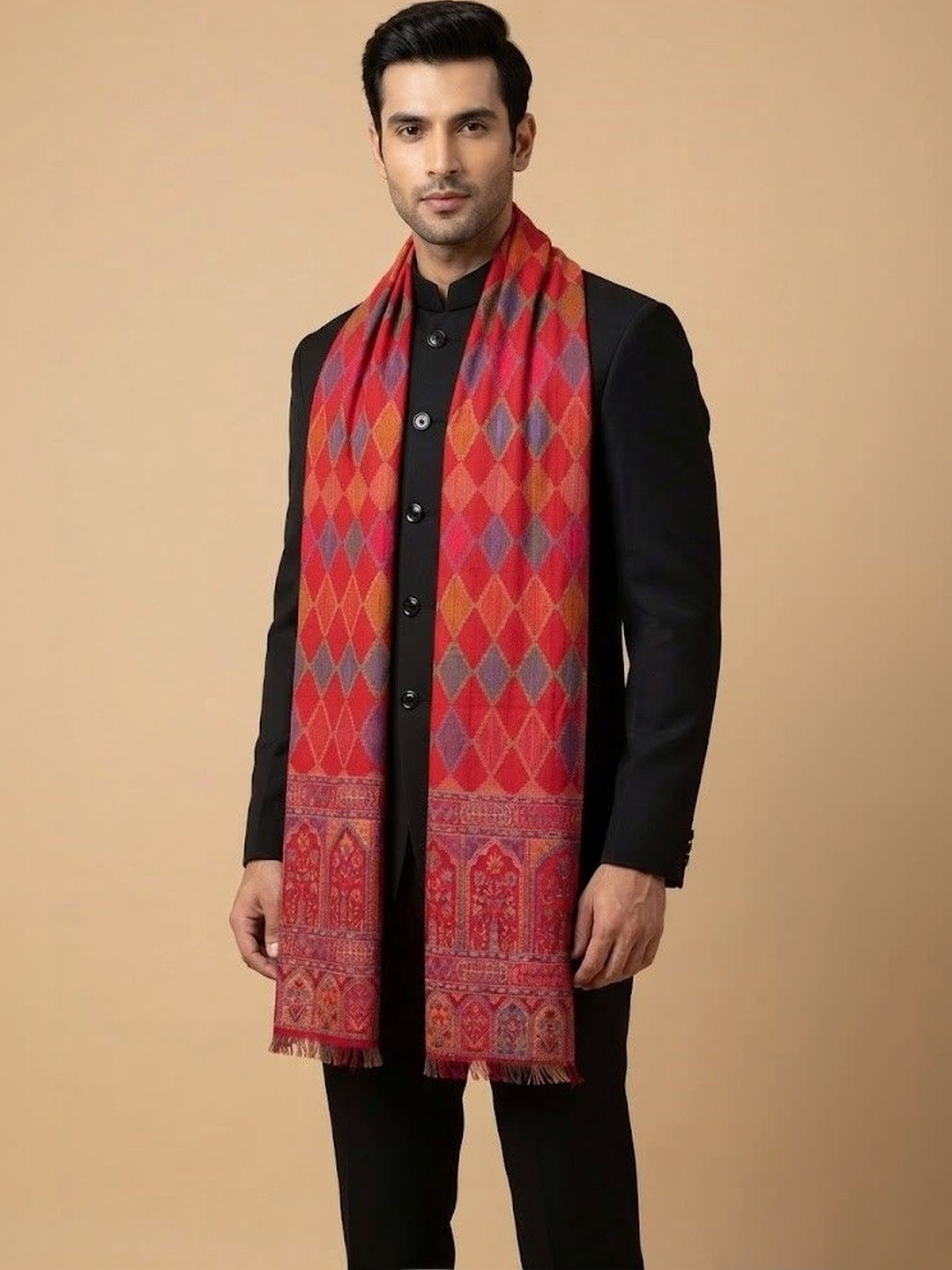 MUFFLY Men Woven Design Stole