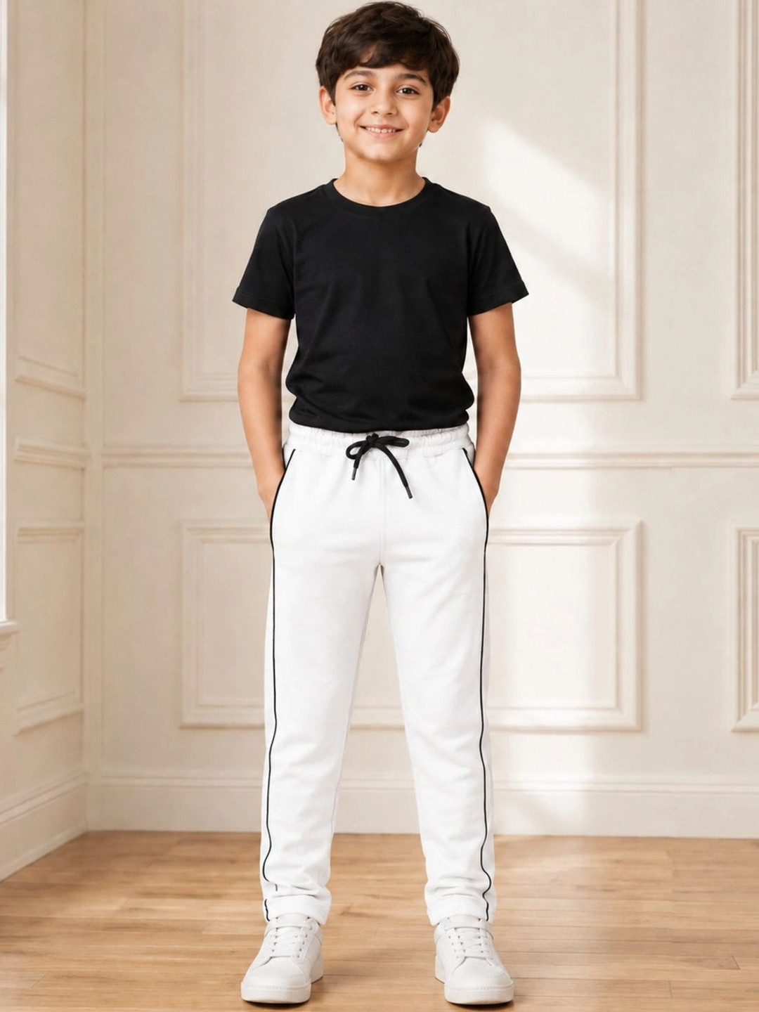 PUPPET-NX Boys Track Pants with Side Piping
