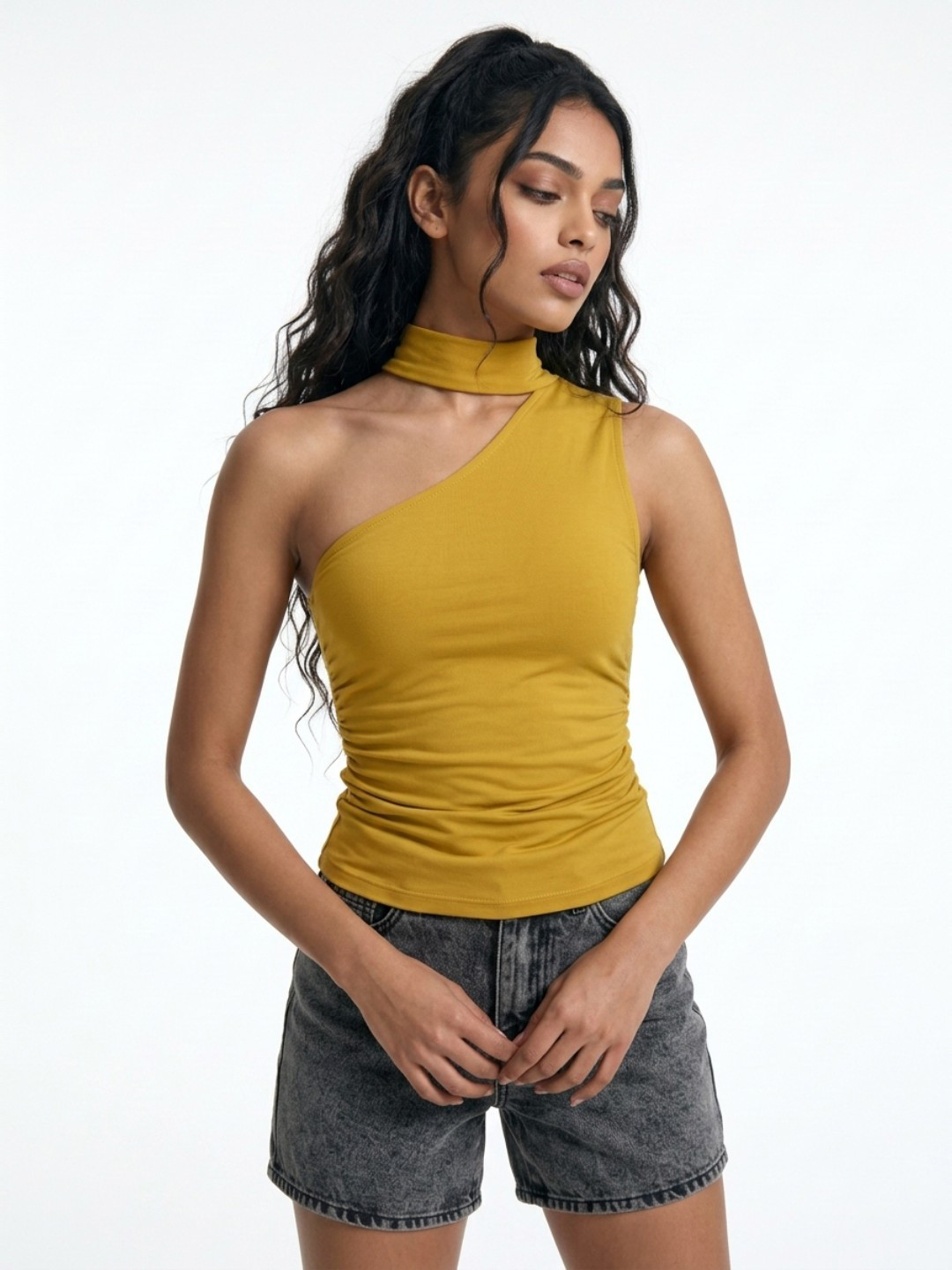 glitchez One Shoulder Regular Top