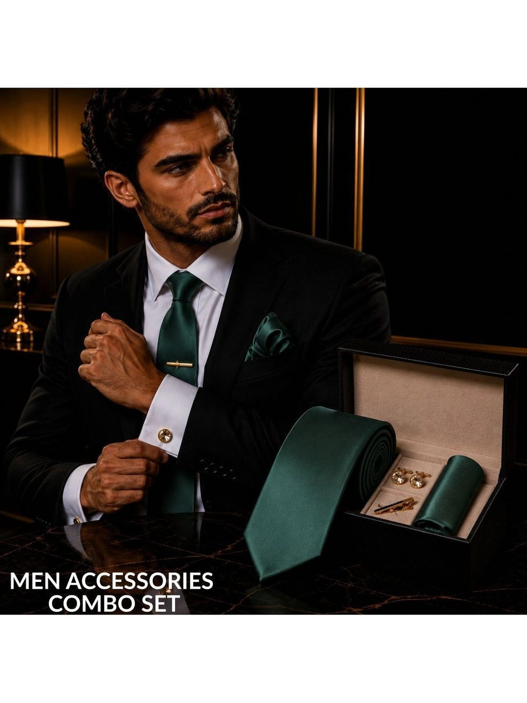ZITTI Men Standard Tie & Cufflinks