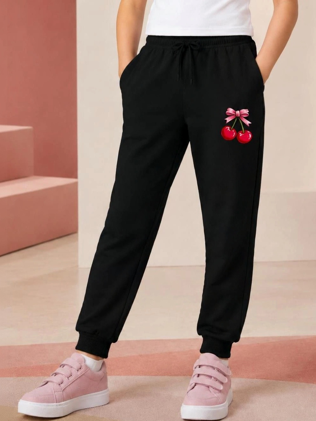 NUSYL Girls Regular Fit Graphic Print Training Joggers