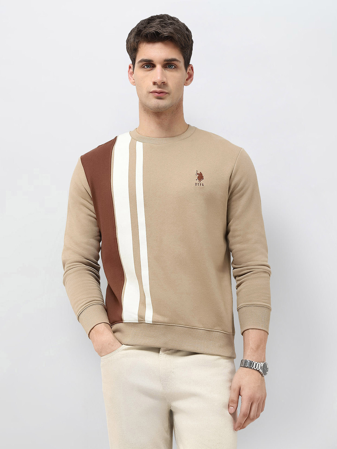 U.S. Polo Assn. Striped Pullover Sweatshirt