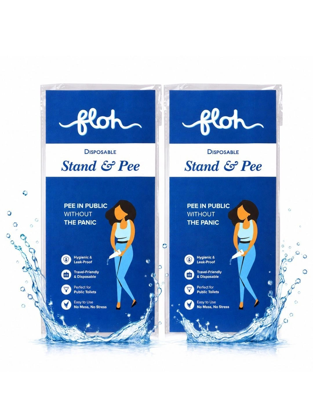 FLOH Set Of 2 Disposable Stand And Pee- 10 Funnels Each