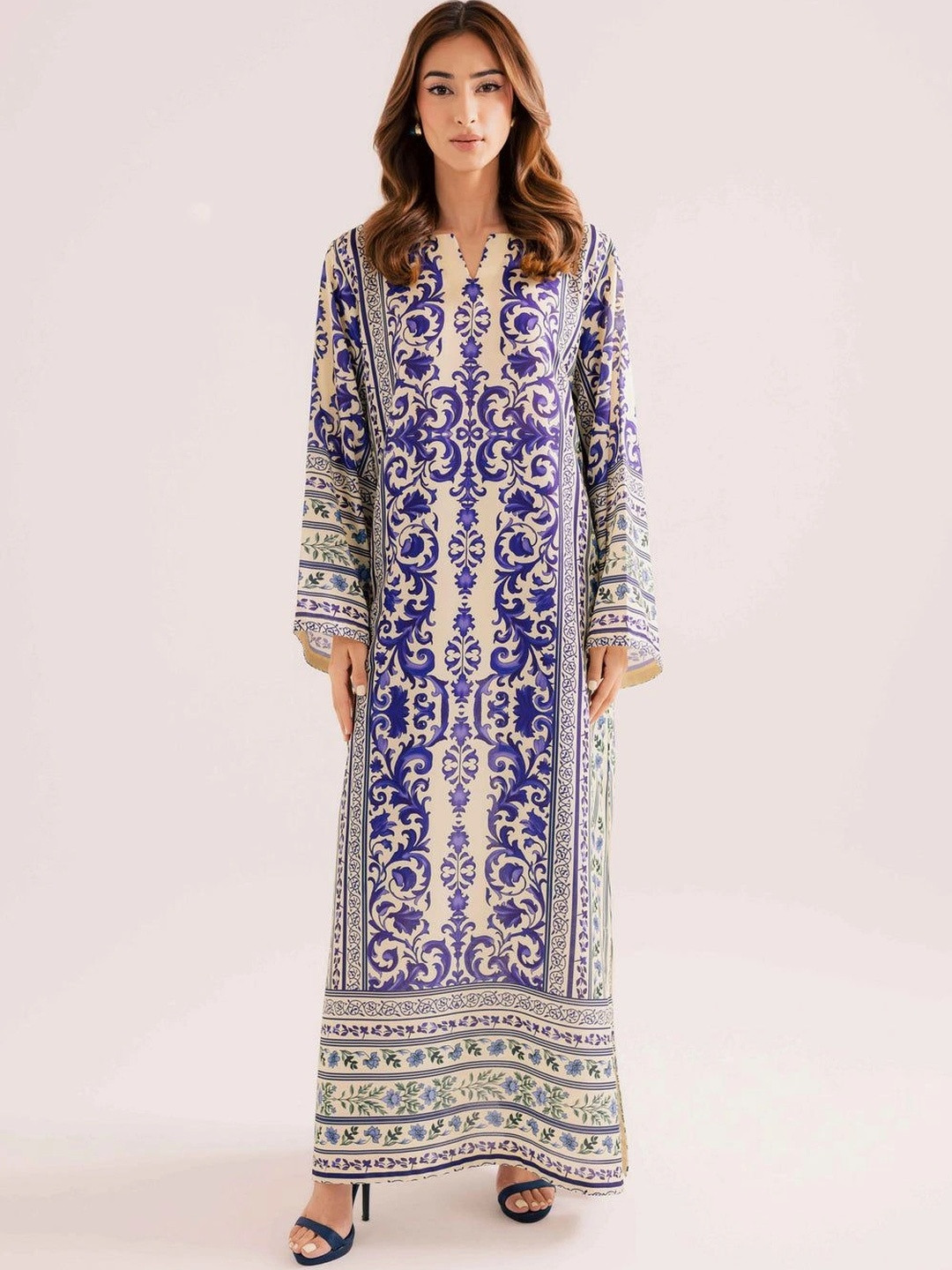 Stenfia Bohemian Print Kaftan Maxi Dress