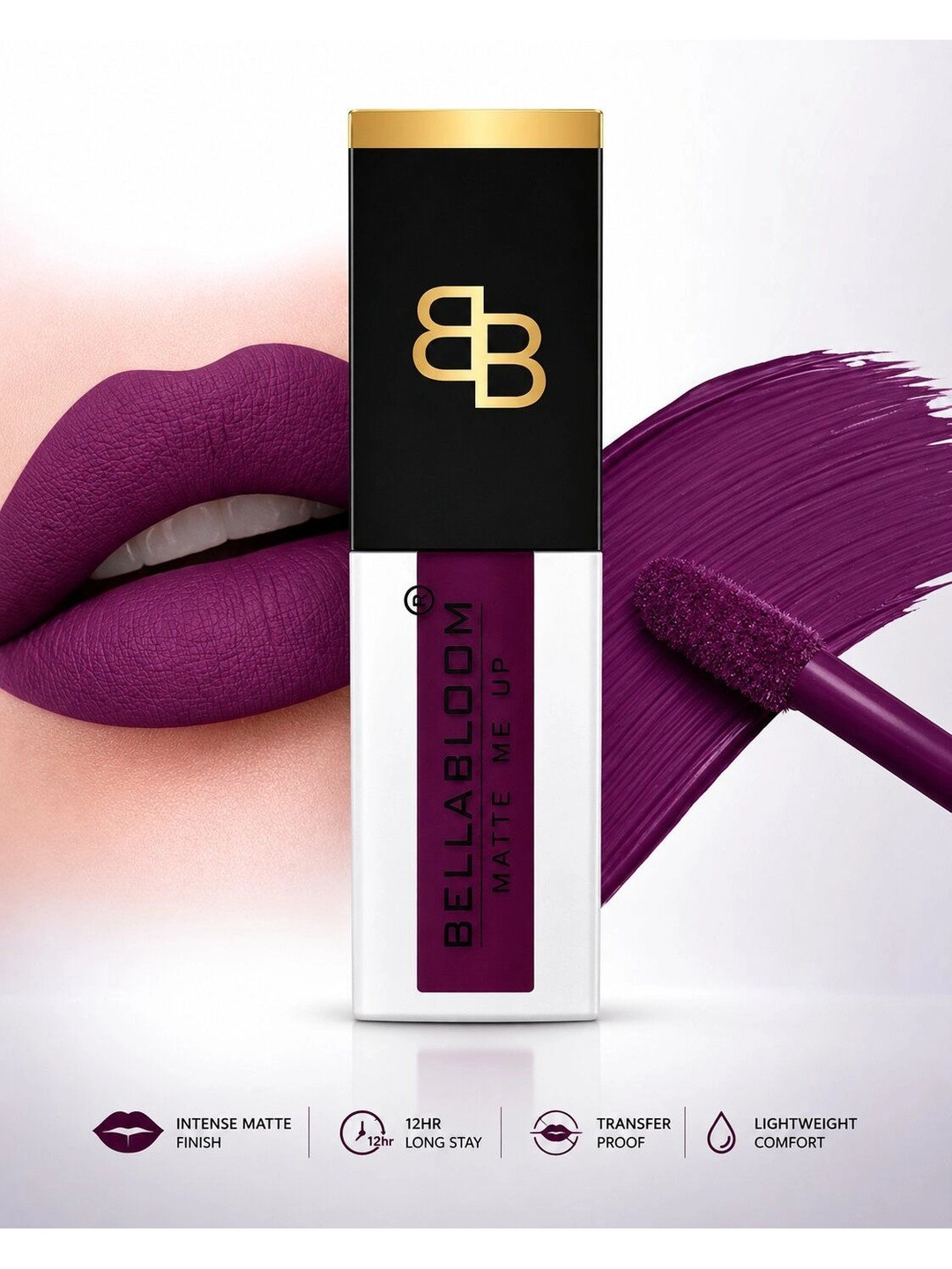 BELLABLOOM Waterproof Matte Liquid Lipstick - 5 ml - Purple