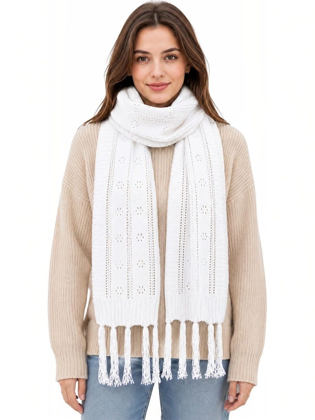 BEAUTIKA Women Patterned Merino Wool Mufflers