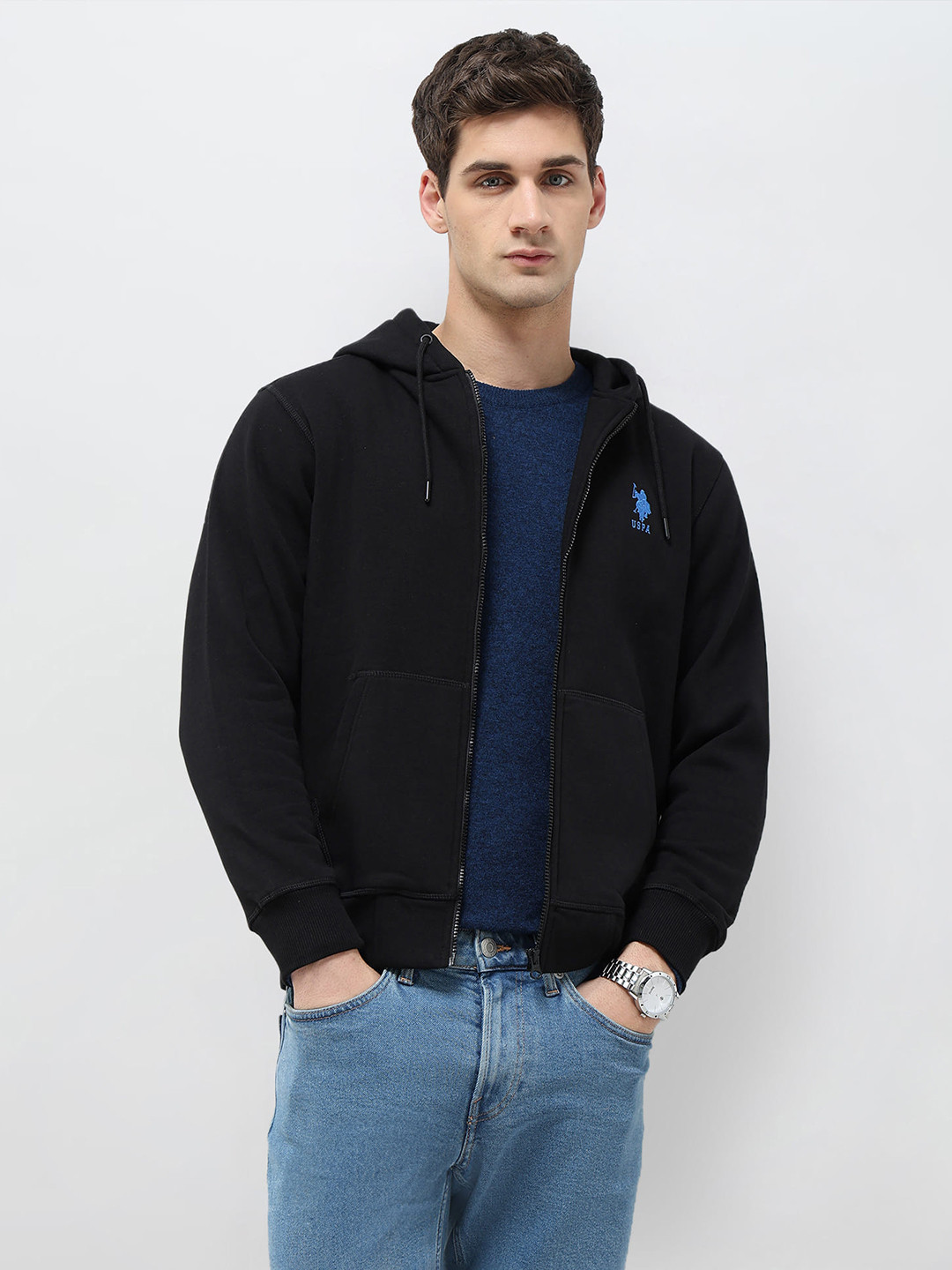 U.S. Polo Assn. Hooded Sweatshirt with Inner Fleece