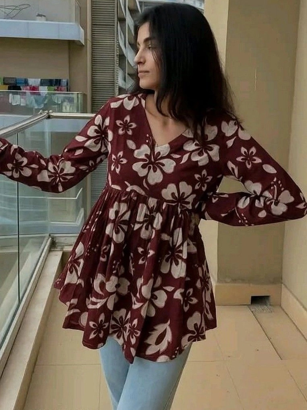 BHUTESHWAR FAB Floral Print Top