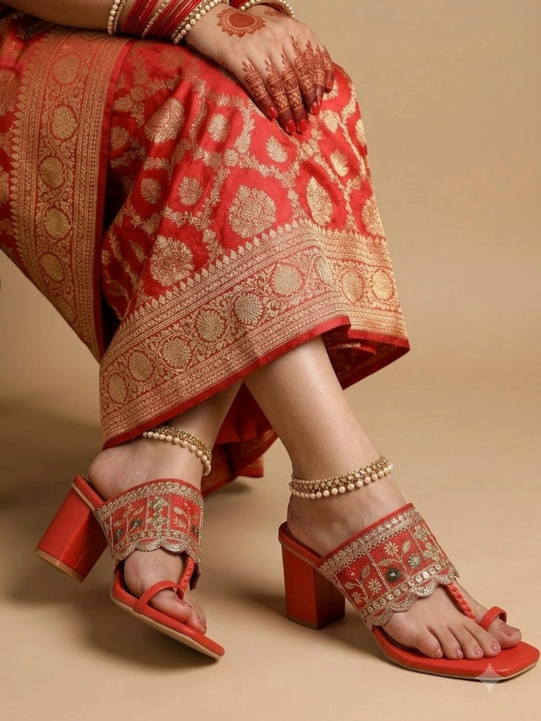 SHUNYA FOOTWEAR Women Red Synthetic Comfort Sandals