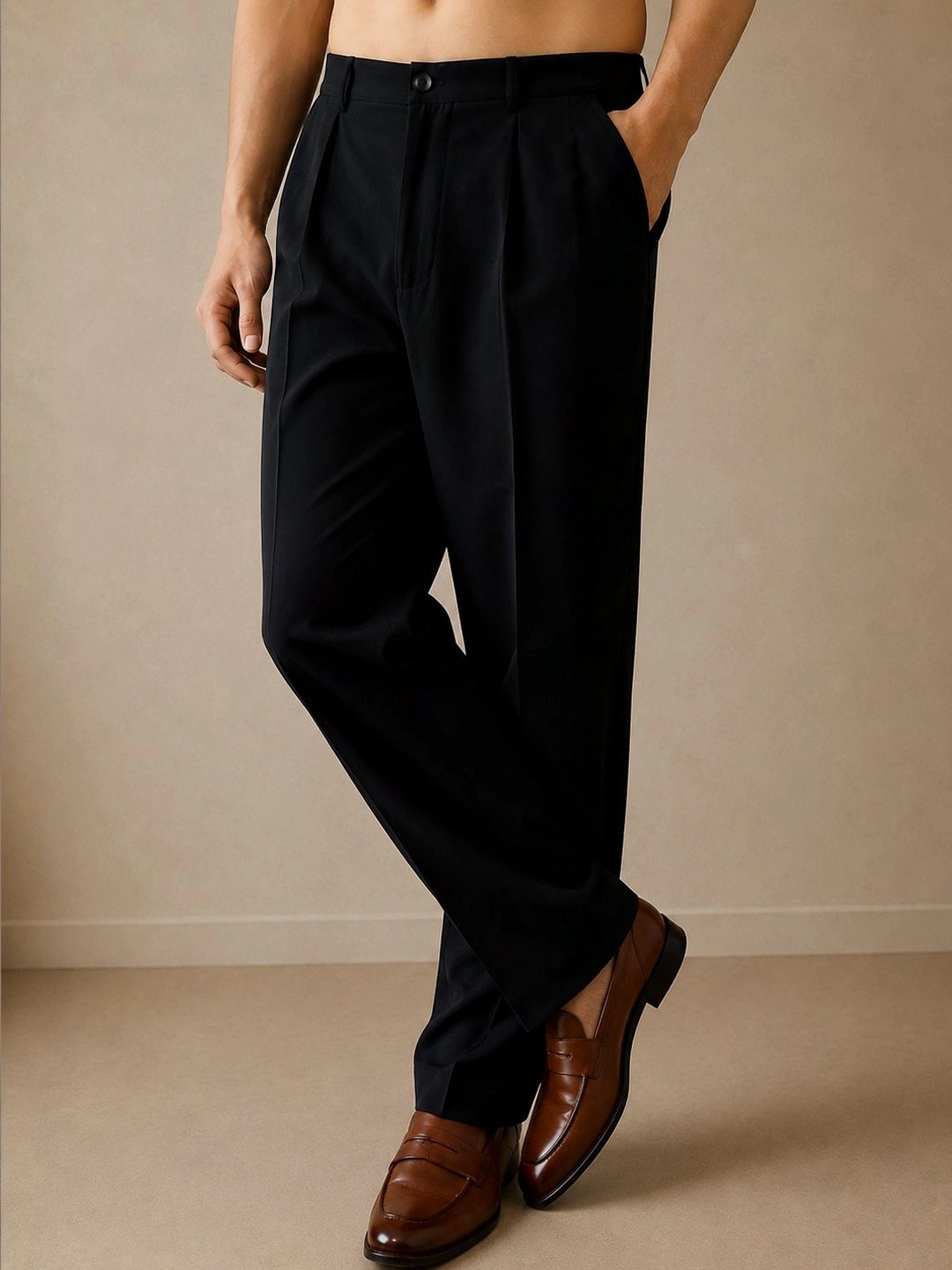 House of Pataudi Men Relaxed Easy Wash Trousers