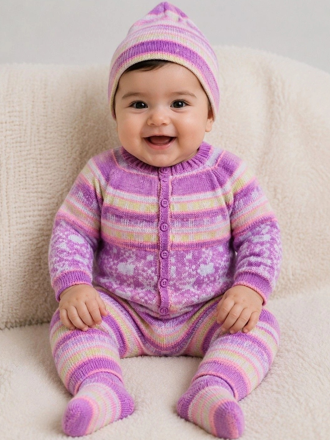 LeafBird Infants Pack of 4 Pure Wool Baby Apparel Gift Set