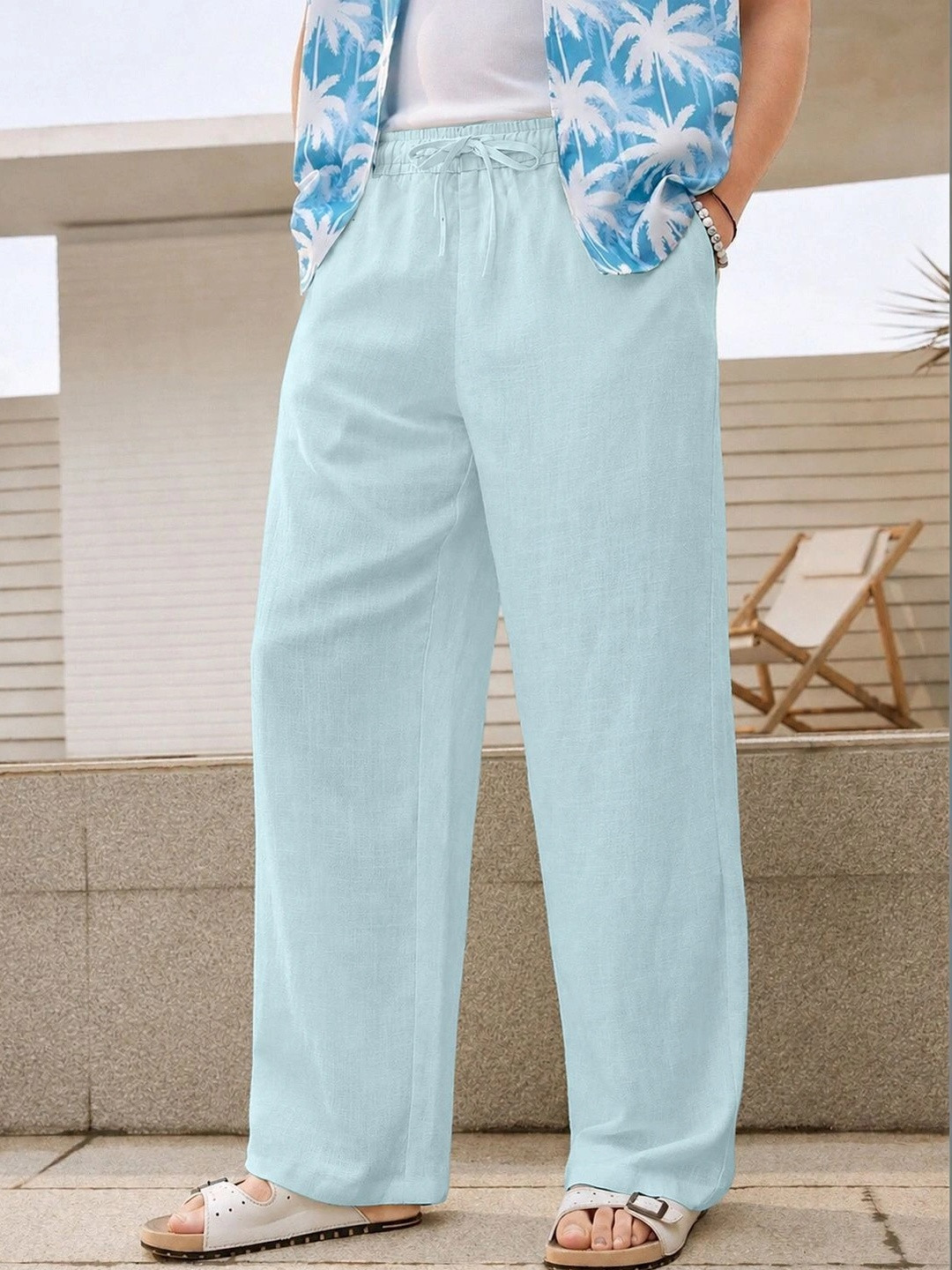 VERTICALS Men Relaxed Straight Leg Trousers