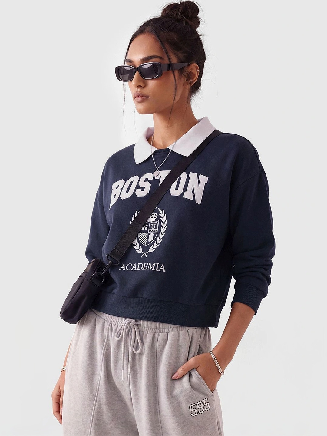 Max Women Cotton Printed Boxy Sweatshirt - Image 1