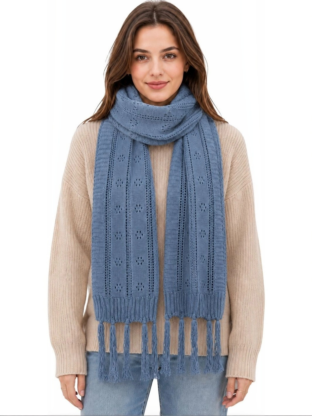 BEAUTIKA Women Patterned Merino Wool Mufflers