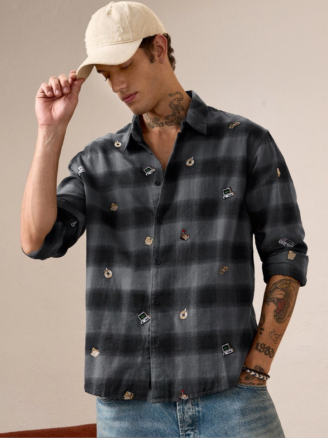 The Souled Store Men Checked Casual Shirt - Image 1