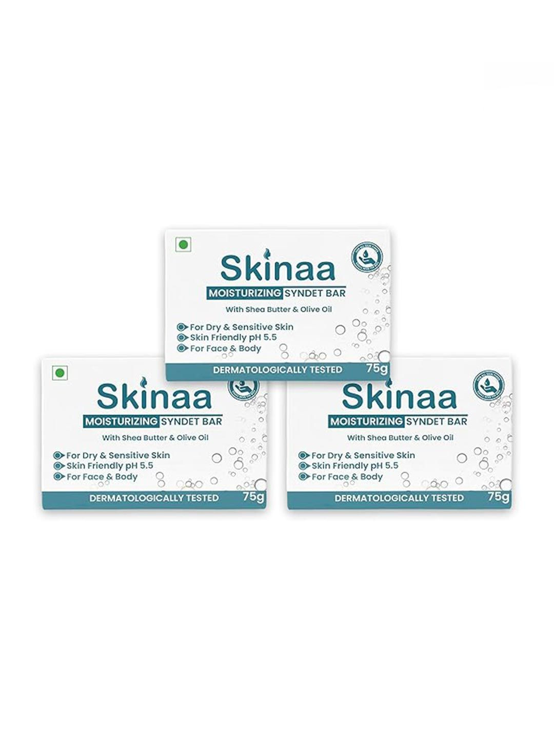 SKINAA Pack of 3 Moisturizing Soap Syndet Bar with Shea Butter & Olive Oil pH 5.5 - 75g