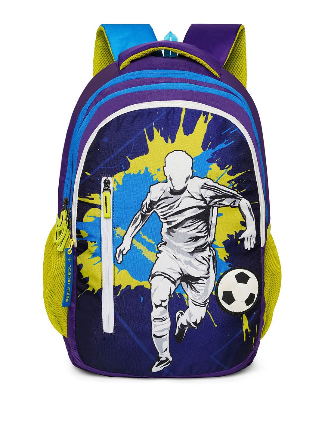 Nasher Miles Navy Blue Football Dribble Backpack with rain cover - 45L
