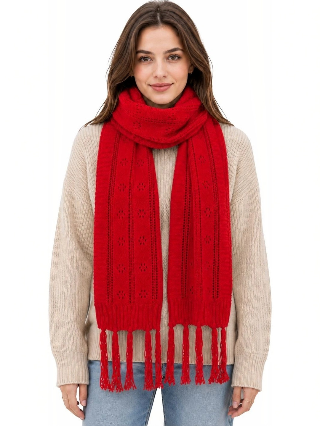 BEAUTIKA Women Patterned Merino Wool Mufflers
