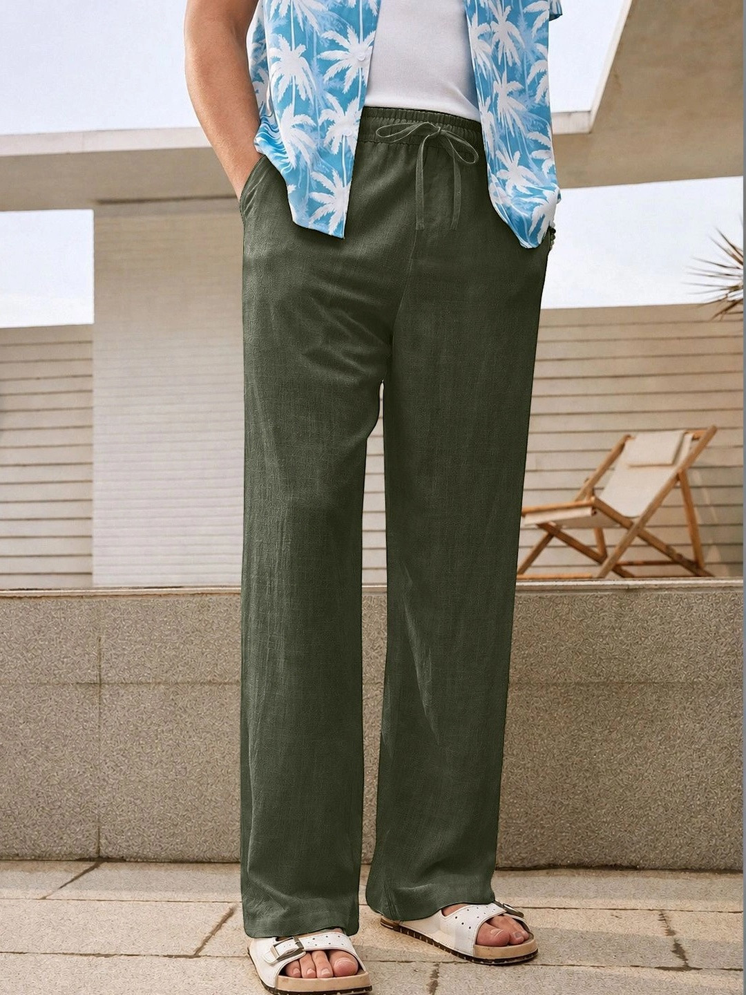 VERTICALS Men Relaxed Straight Leg Trousers