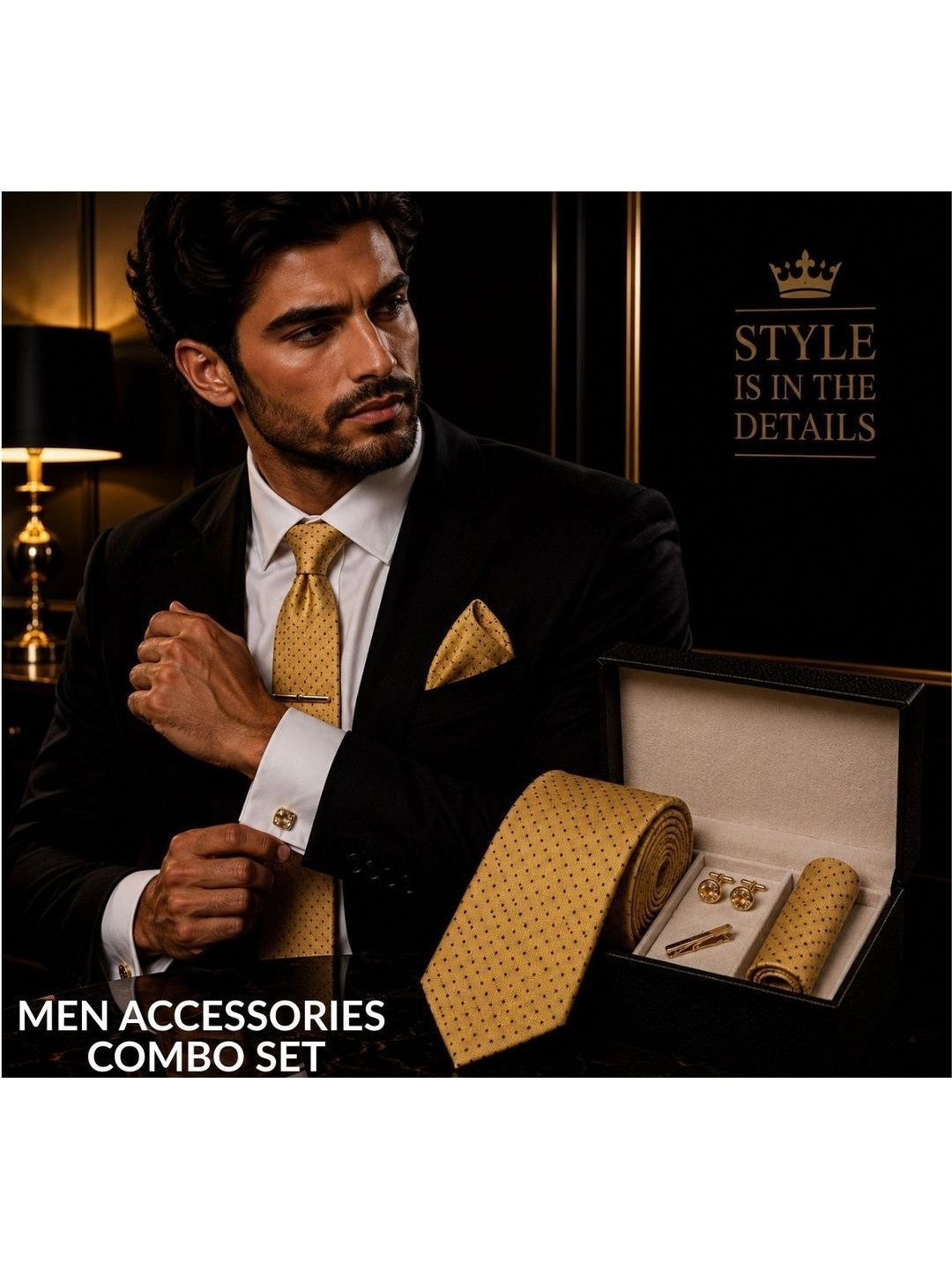 ZITTI Men Standard Tie & Cufflinks
