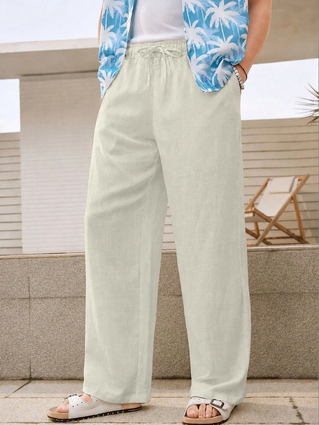 VERTICALS Men Relaxed Straight Leg Trousers