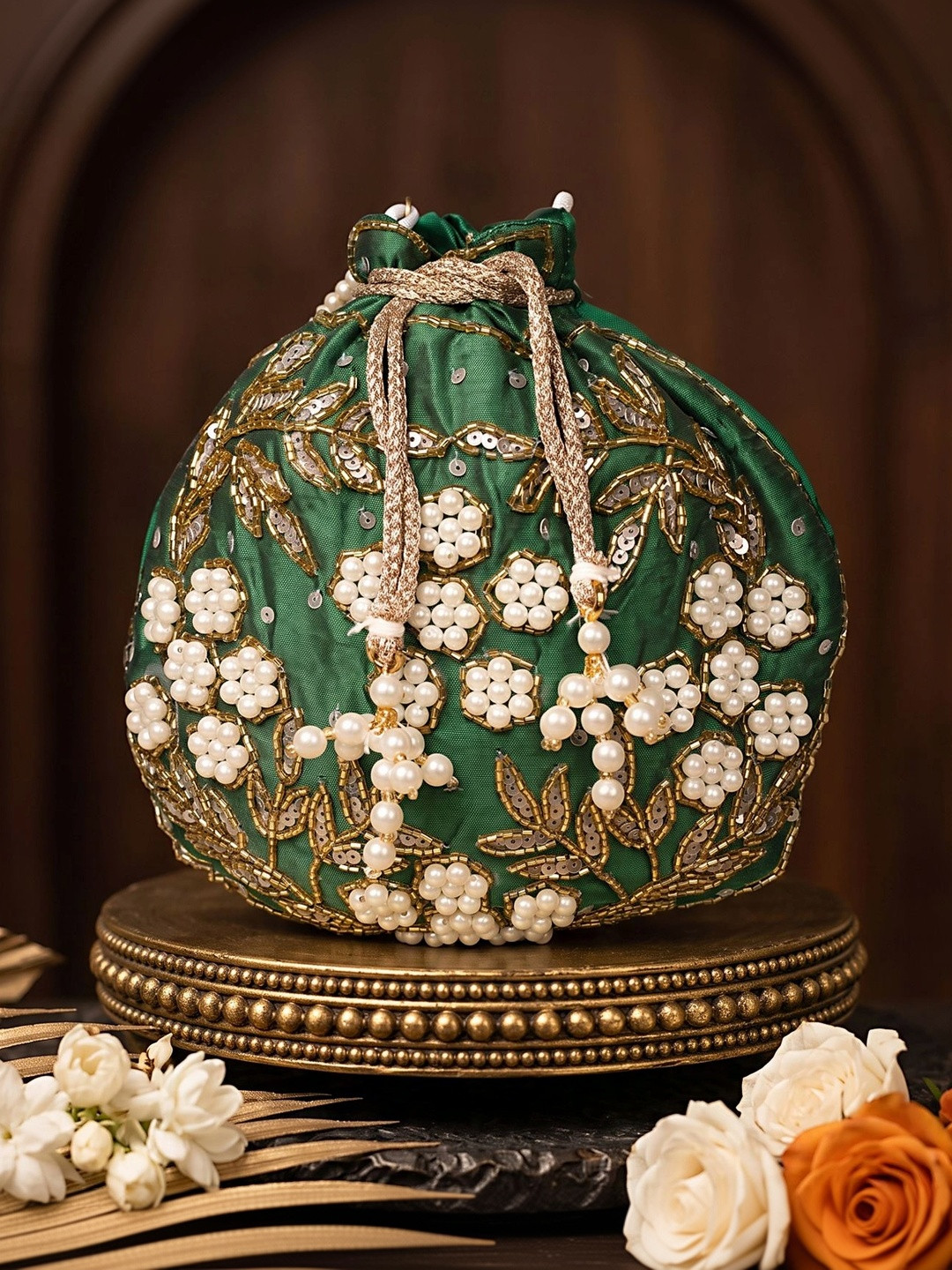 Anouk Embroidered Embellished Potli Clutch