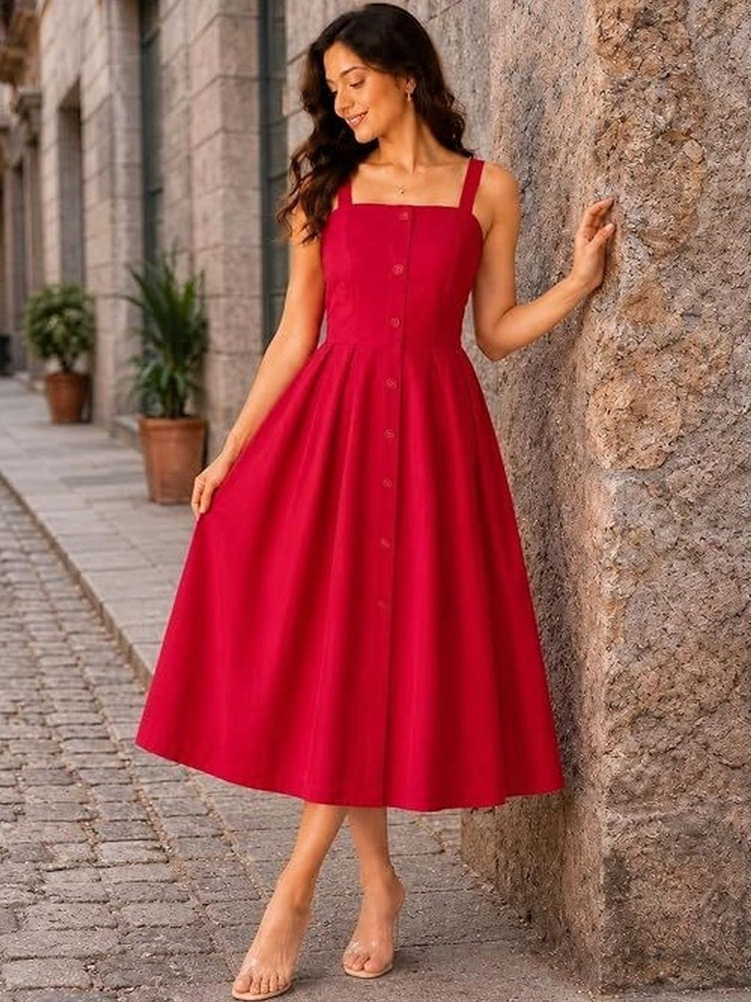 kapsmaa Creation Fit & Flare Midi Dress