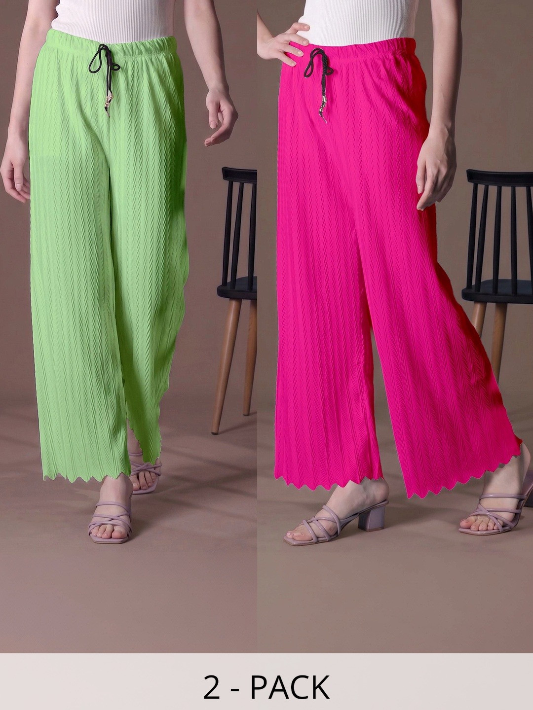 Tijarat Women 2 Knitted Ethnic Palazzos