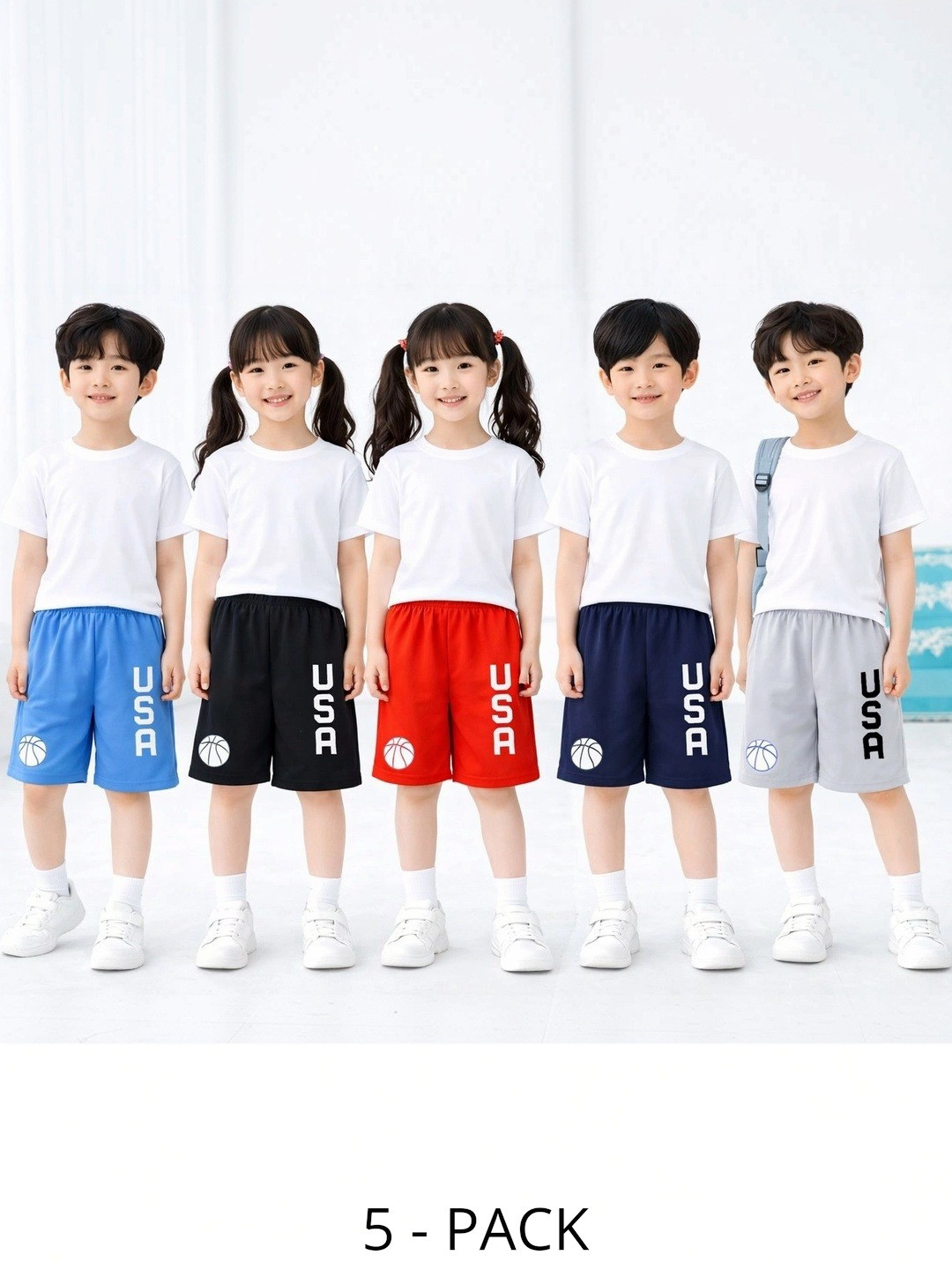 Killer Kids Pack of 5 Training or Gym Sports Shorts