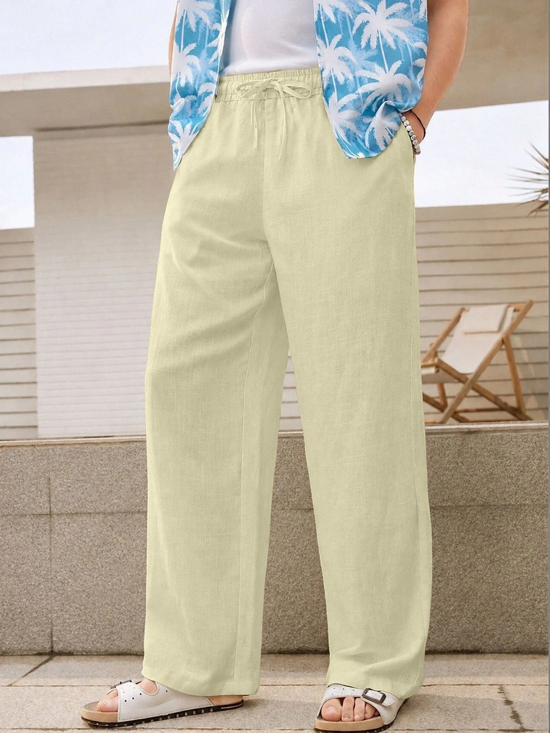 VERTICALS Men Relaxed Straight Leg Trousers