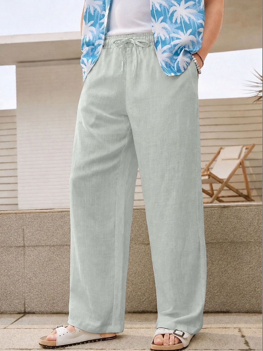 VERTICALS Men Relaxed Straight Leg Trousers