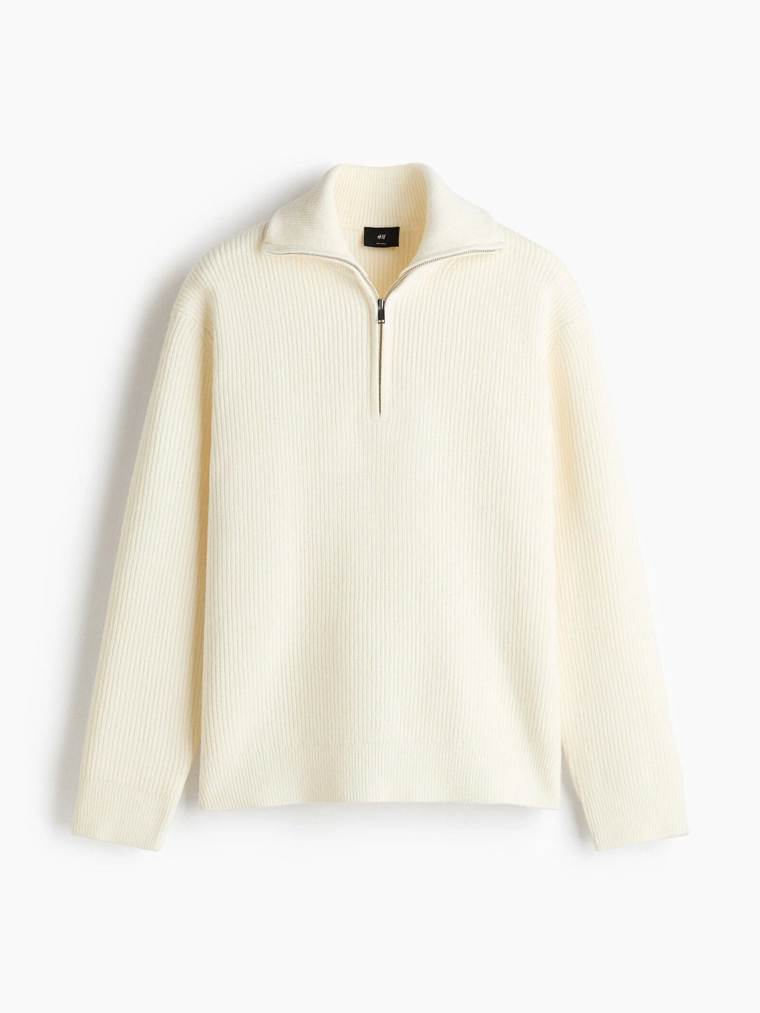 H&M Relaxed Fit Zip-Top Rib-Knit Jumper - Image 1