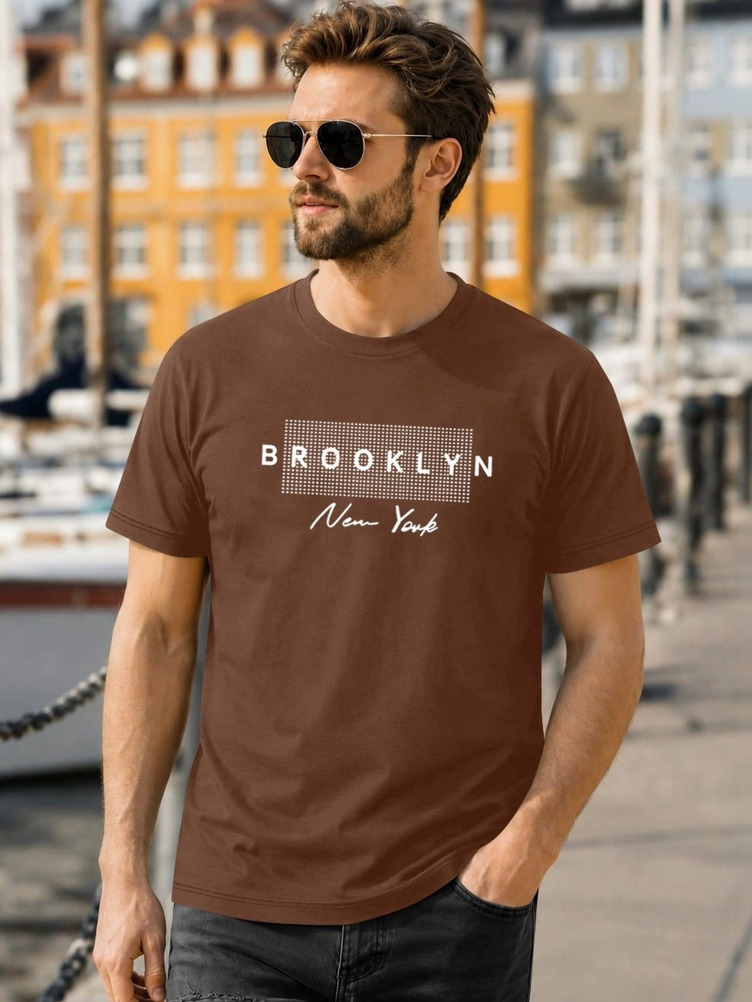 MODALEN Men Typography Printed T-shirt