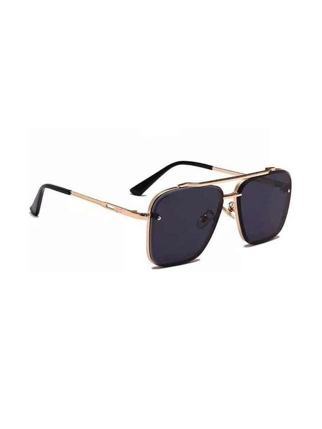 SZN Unisex Black Lens & Gold-Toned Aviator Sunglasses with