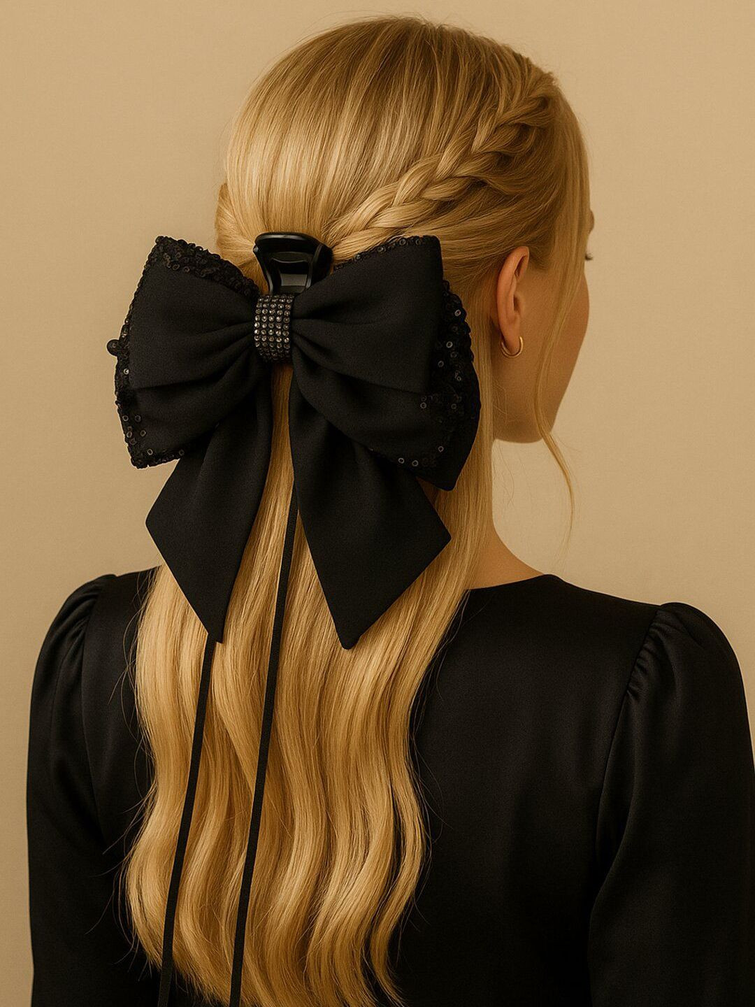 Haute Handles Women Sequin Bow Hair Claw Clip