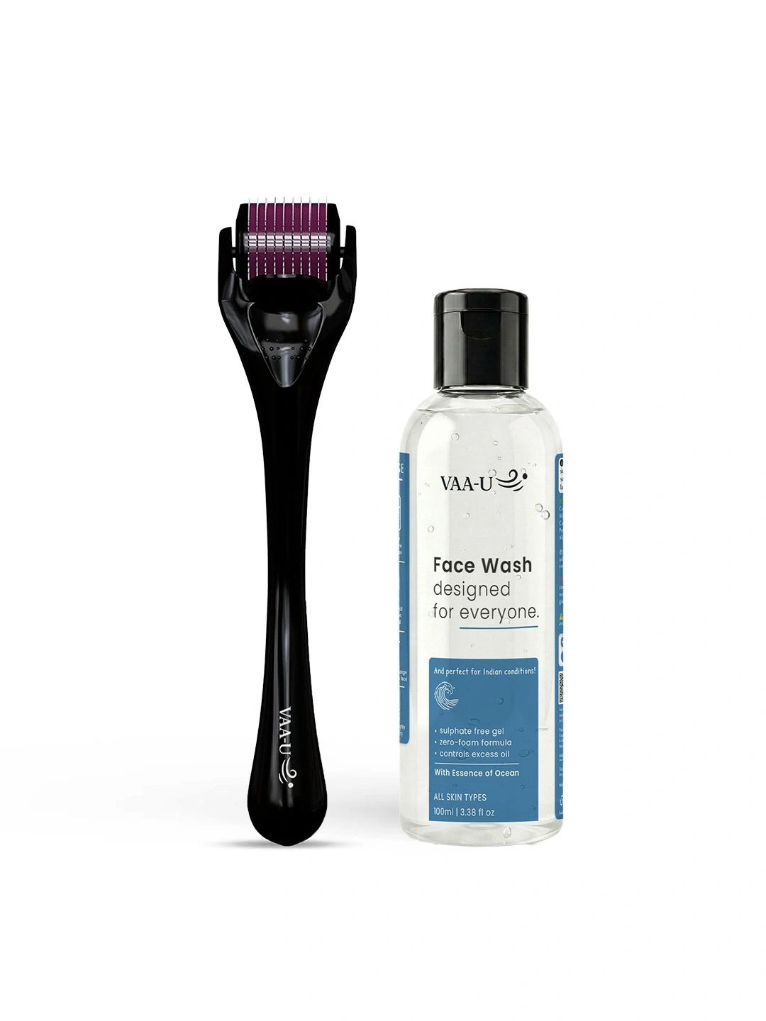 VAA-U Set Of 2 Derma Roller 0.5mm & Cool Mint Face Wash 100 ml