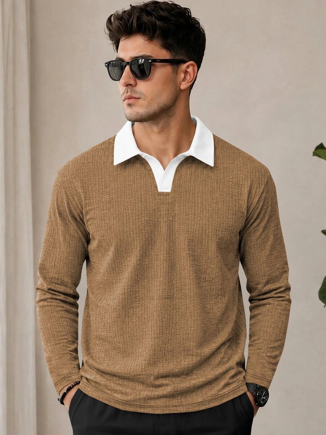 MODALEN Men Polo Collar T-shirt