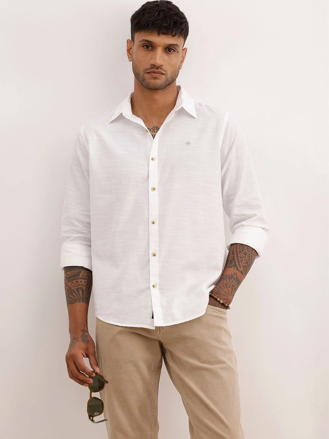 WROGN Men Slim Fit Casual Shirt - Image 1