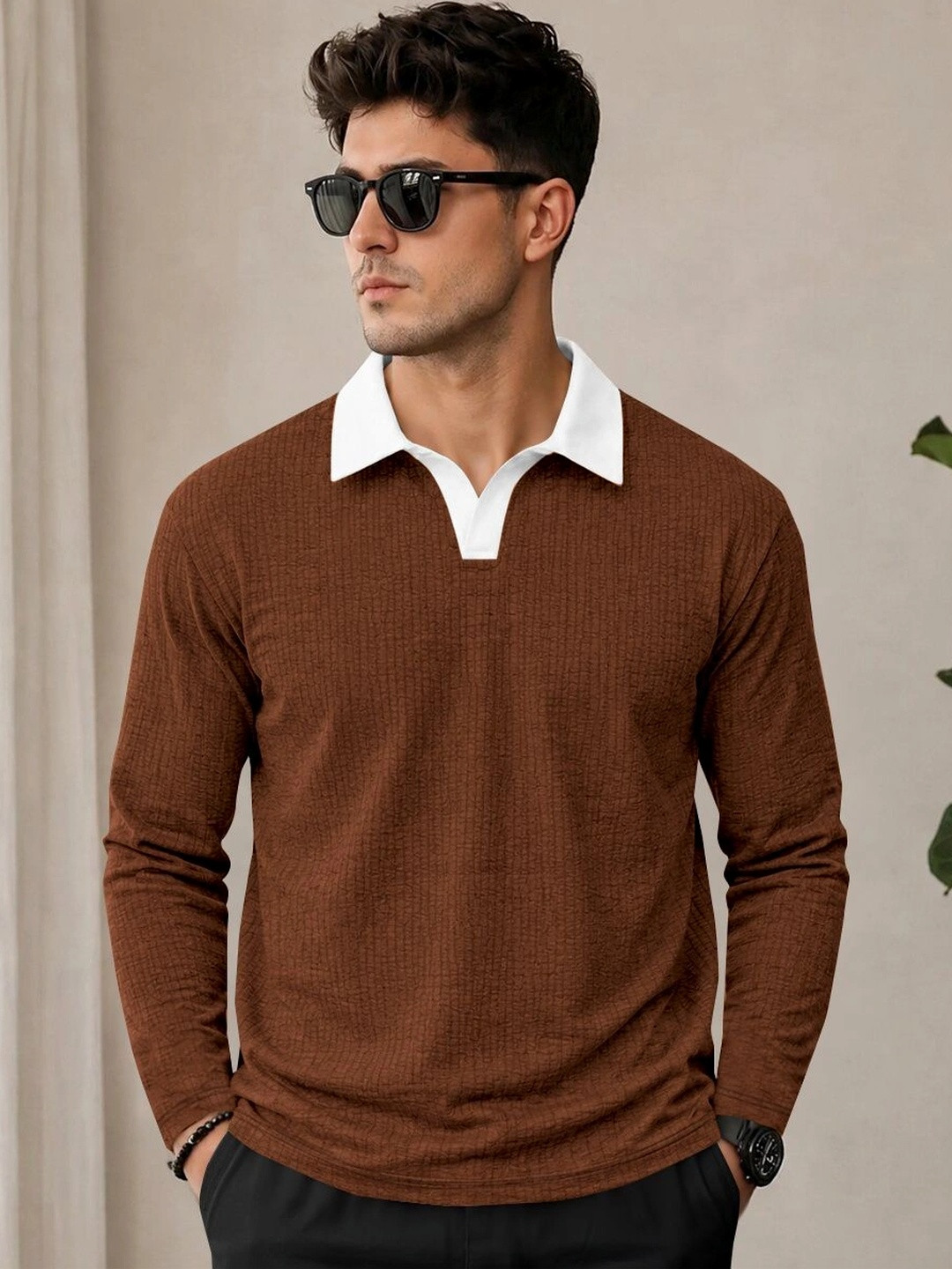MODALEN Men Polo Collar T-shirt