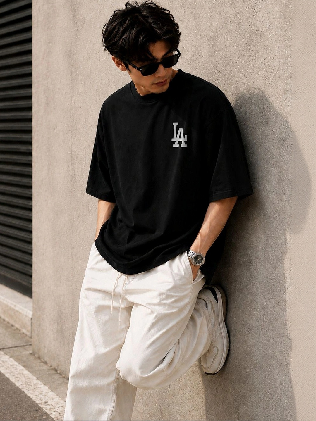 SZN Men Oversized Brand Logo T-shirt