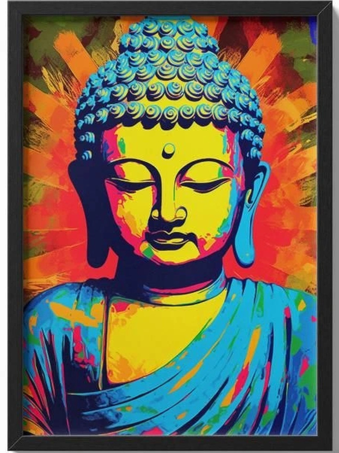 ARTOLIC Black and Blue Buddha Artistic Religious Wall Painting