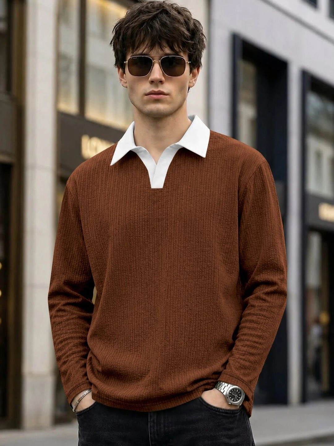 SZN Men Polo Collar T-shirt - Image 1
