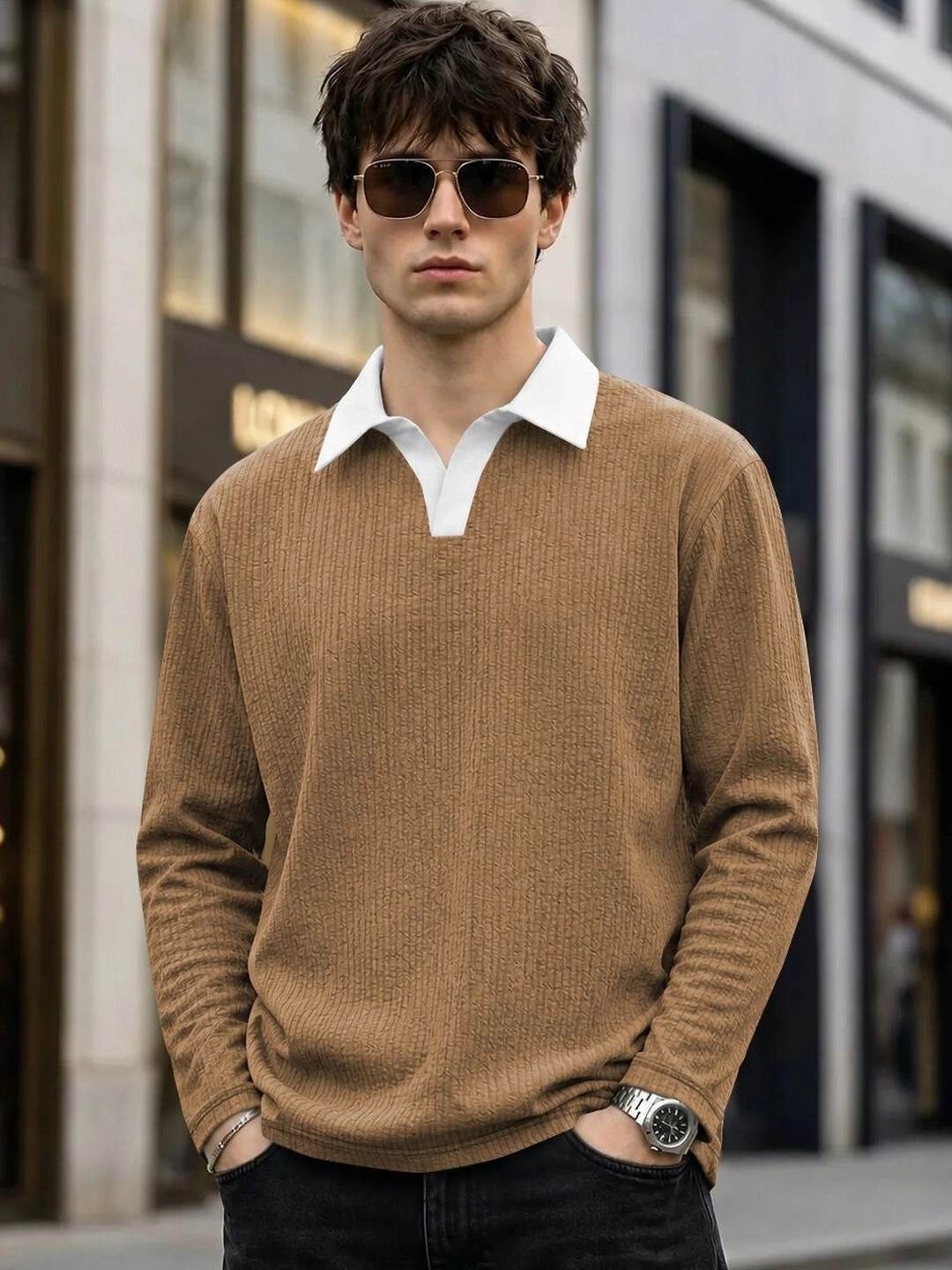 SZN Men Polo Collar T-shirt