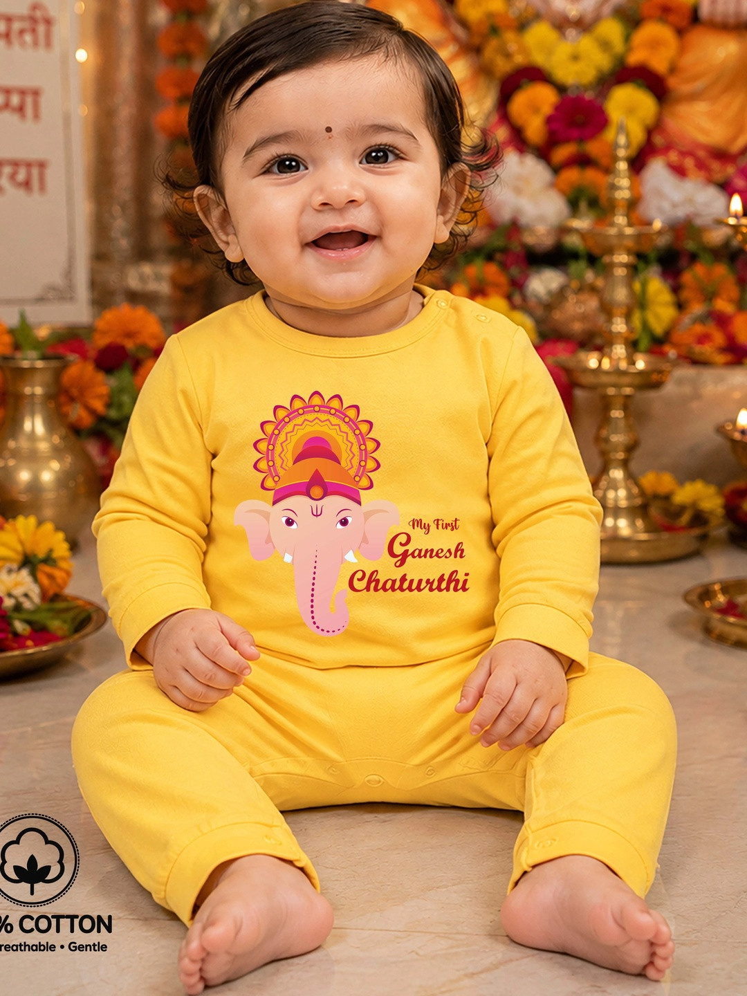BLUSHES Infants Printed Cotton Rompers