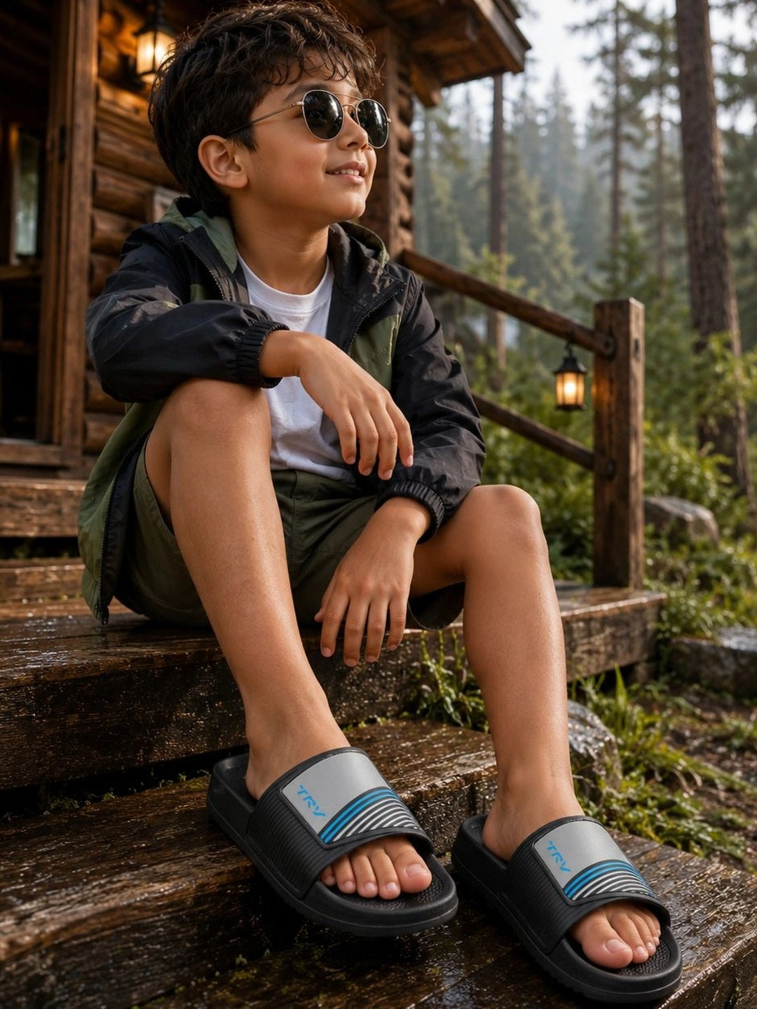 TRV Unisex Kids Printed Sliders