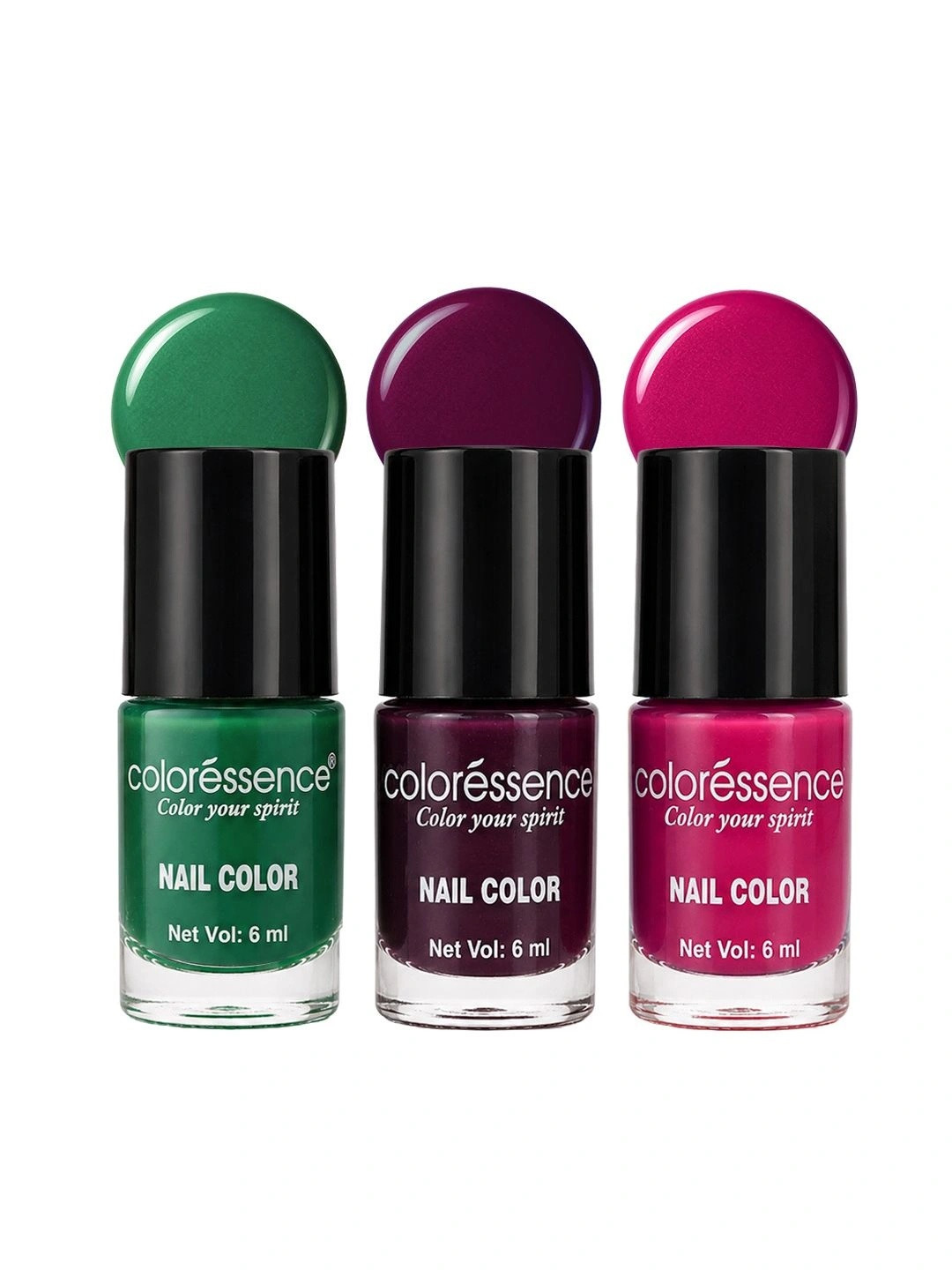 Coloressence Set Of 3 Long Lasting Nail Polish - 6 ml Each
